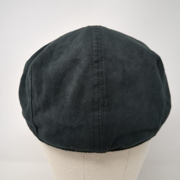 T. Harris Fitted Newsboy Cap Black XL Vintage Flat Blank Polyester - Picture 6 of 9